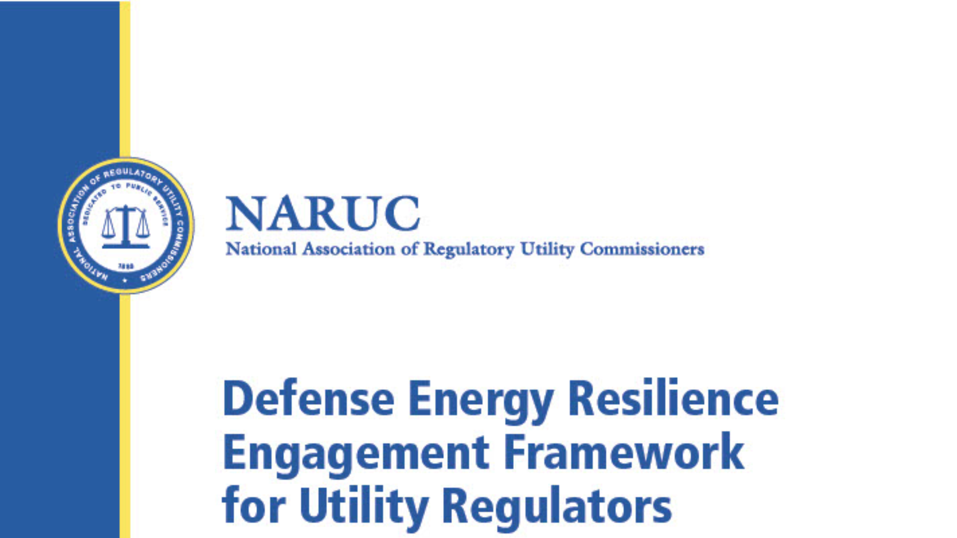 New Release Defense Energy Resilience Engagement Framework For Utility